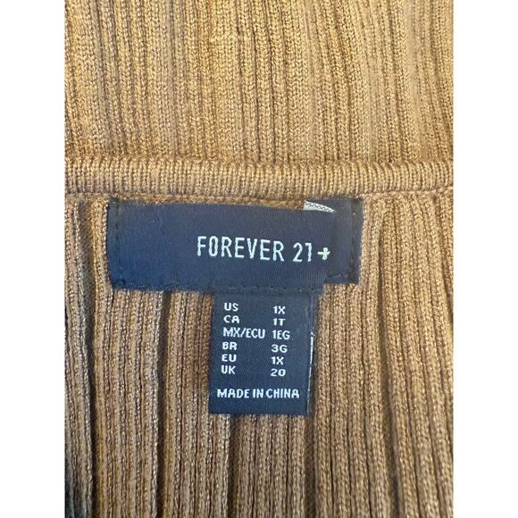 Forever 21+ Womens Plus Size 1X Ribbed Sleeveless Tank Top Brown/Olive - Picture 5 of 8